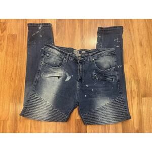 Waimea Jeans Size 38x30 Men's Blue Skinny Fit Straight Leg Denim Stone Edison